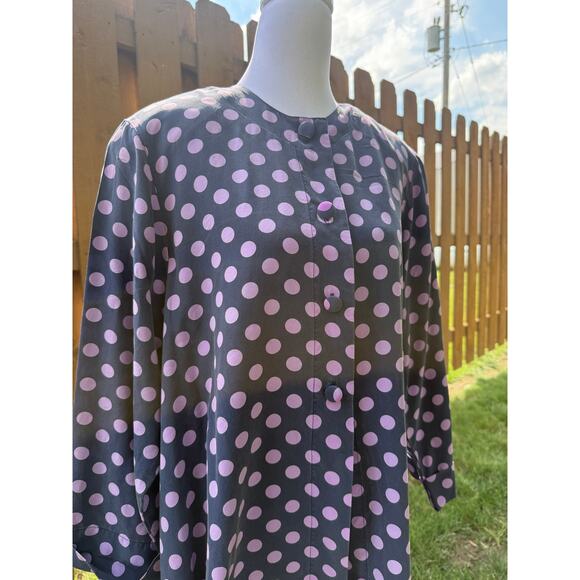 Doncaster Vintage 100% Silk Polka Dot Tunic Size Medium - Picture 3 of 5